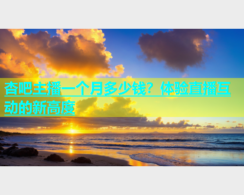 杏吧主播一个月多少钱？体验直播互动的新高度  第2张