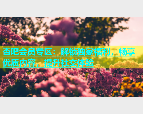 杏吧会员专区：解锁独家福利，畅享优质内容，提升社交体验  第2张